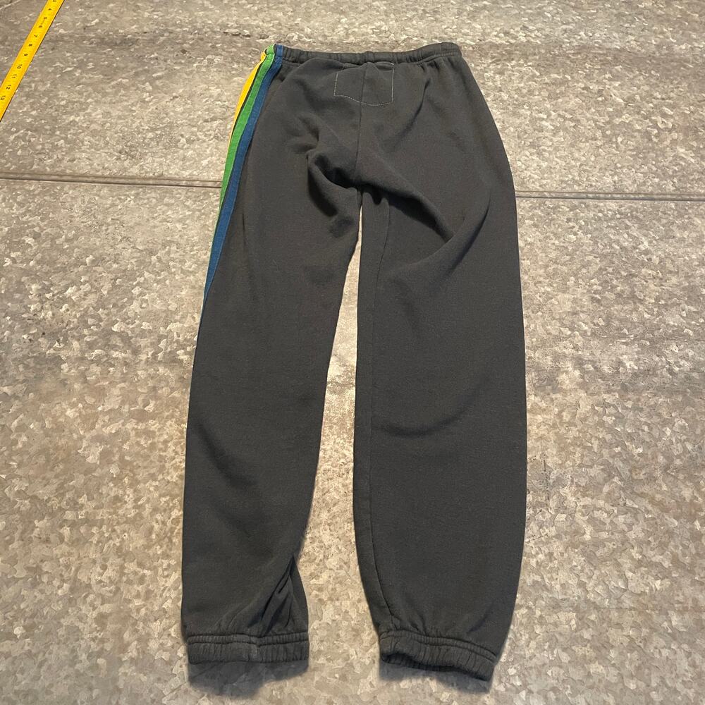 Aviator Nation 5 Stripe Charcoal Gray Sweatpants Womens Medium Athleisure Pants - Picture 7 of 11